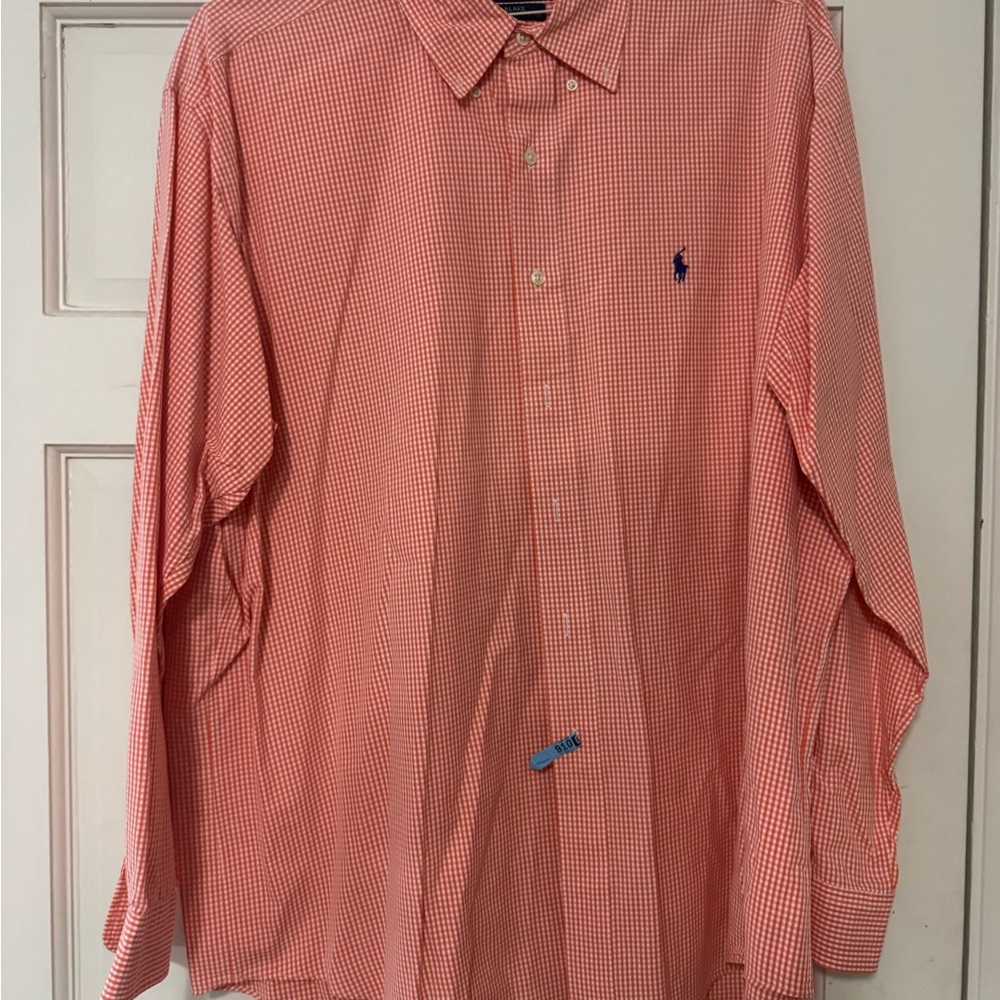 Polo by Ralph Lauren Men’s Orange Check Button-Up Shirt
